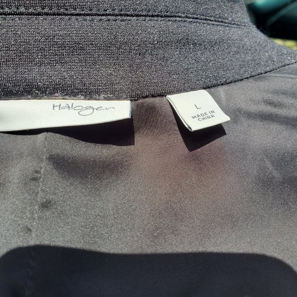Halogen Tweed Black Blazer Jacket Size Lg Nordstrom - Picture 8 of 11
